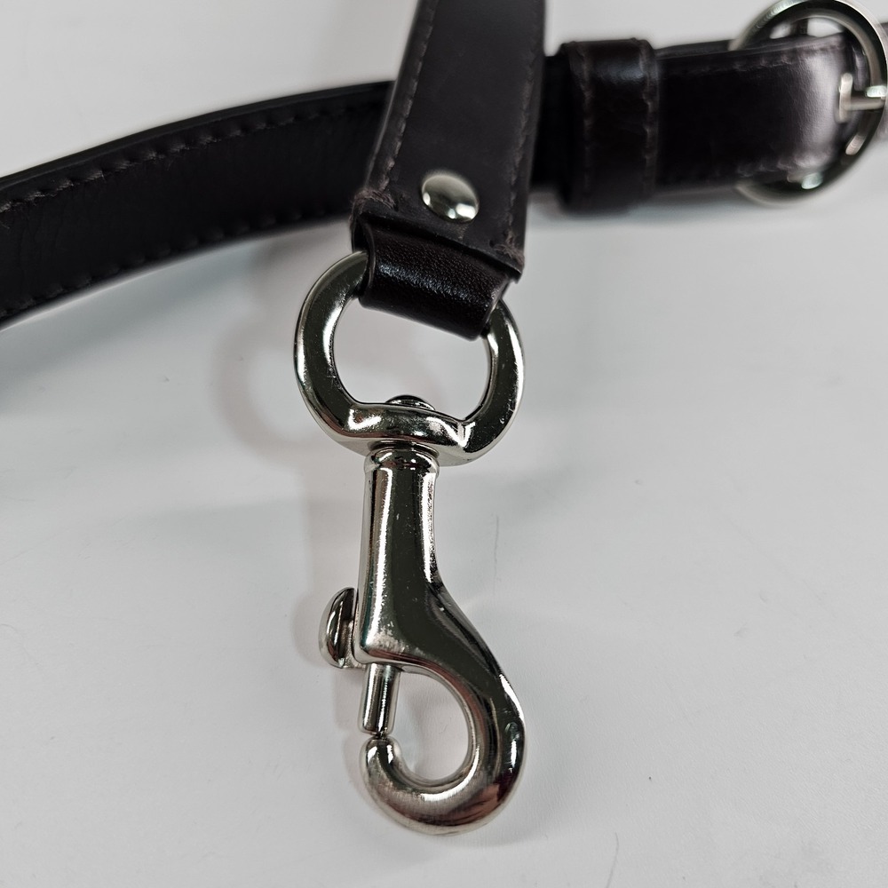 Vtg Coach Leather Purse Strap Brown Chrome Hardware Round Buckle Replacement - Picture 3 of 7